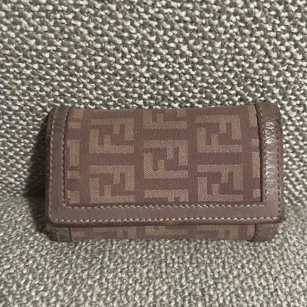 Authentic Fendi purple zucca key case well loved